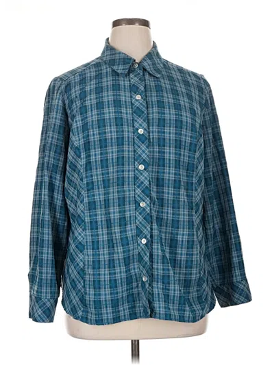 Pre-owned Cj Banks Long Sleeve Blouse In Blue