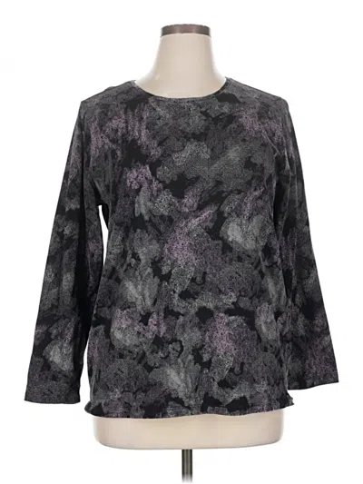 Pre-owned Cj Banks Long Sleeve Blouse In Gray