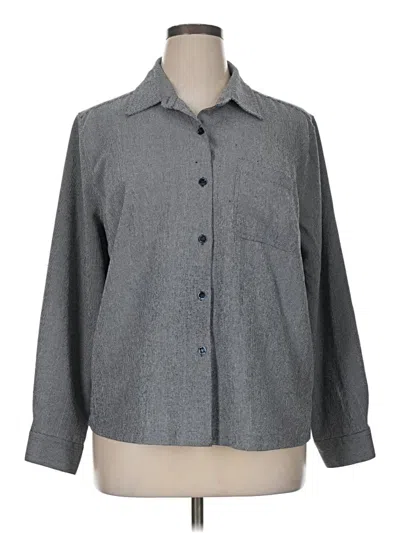 Pre-owned Cj Banks Long Sleeve Blouse In Gray