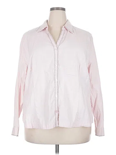 Pre-owned Cj Banks Long Sleeve Blouse In Pink
