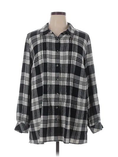 Pre-owned Cj Banks Long Sleeve Button Down Shirt In Black