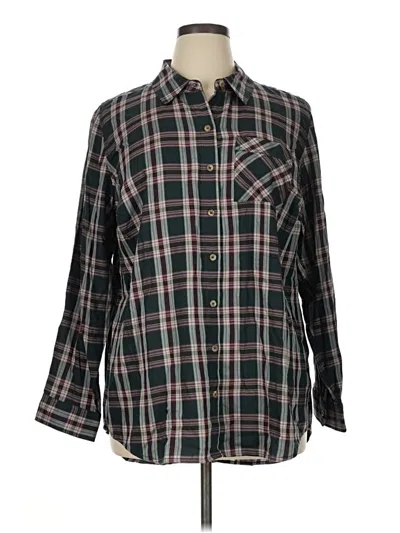 Pre-owned Cj Banks Long Sleeve Button Down Shirt In Black