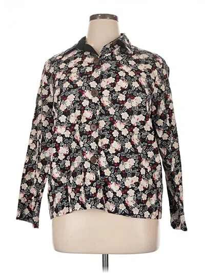 Pre-owned Cj Banks Long Sleeve Button Down Shirt In Black