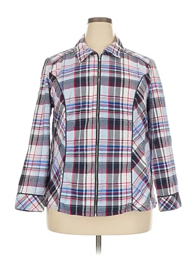Pre-owned Cj Banks Long Sleeve Button Down Shirt In Blue