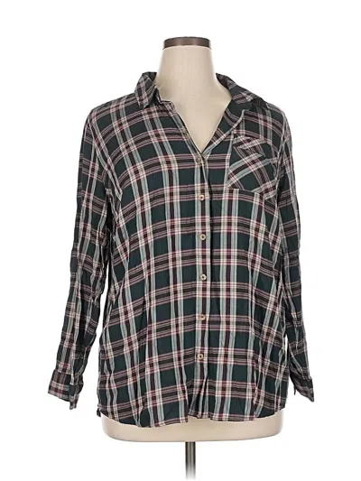 Pre-owned Cj Banks Long Sleeve Button Down Shirt In Gray