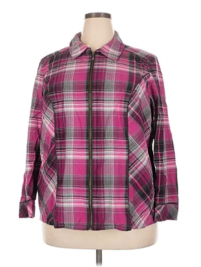 Pre-owned Cj Banks Long Sleeve Button Down Shirt In Pink