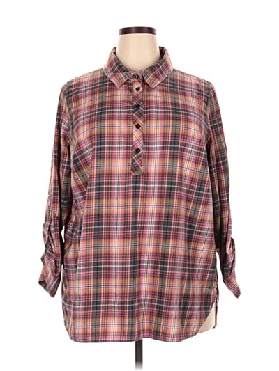 Pre-owned Cj Banks Long Sleeve Polo Shirt In Pink
