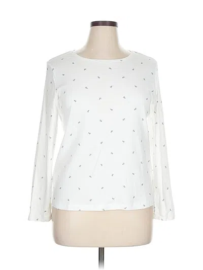 Pre-owned Cj Banks Long Sleeve T-shirt In White