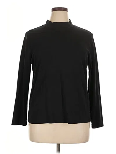 Pre-owned Cj Banks Long Sleeve Top Black Turtleneck Tops