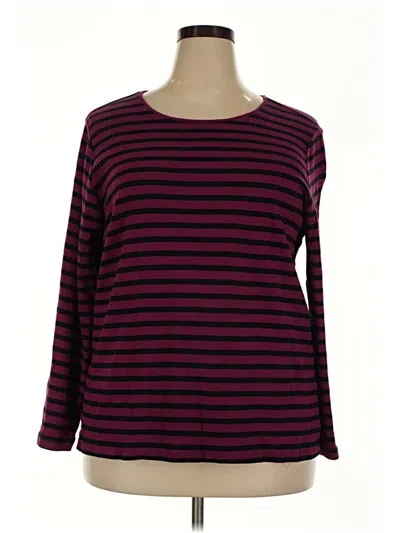 Pre-owned Cj Banks Long Sleeve Top Burgundy Boatneck Tops