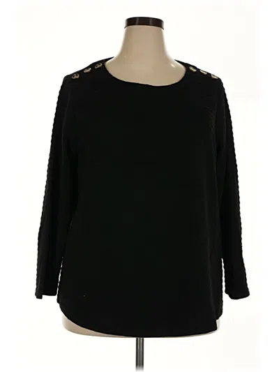 Pre-owned Cj Banks Pullover Sweater In Black