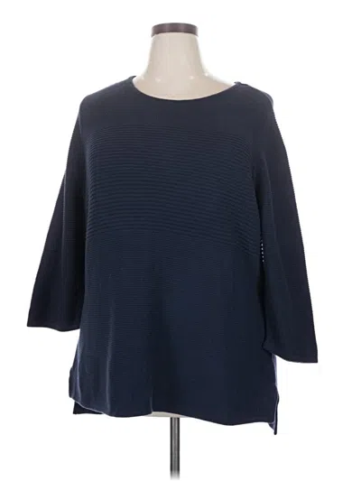 Pre-owned Cj Banks Pullover Sweater In Blue