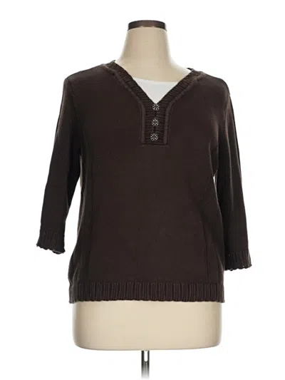 Pre-owned Cj Banks Pullover Sweater In Brown