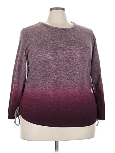 Pre-owned Cj Banks Pullover Sweater In Burgundy