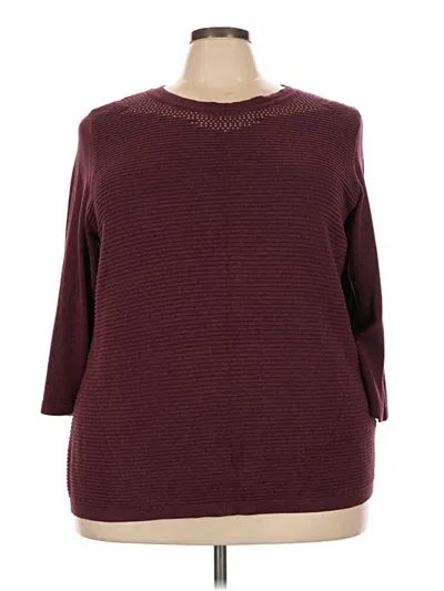 Pre-owned Cj Banks Pullover Sweater In Burgundy