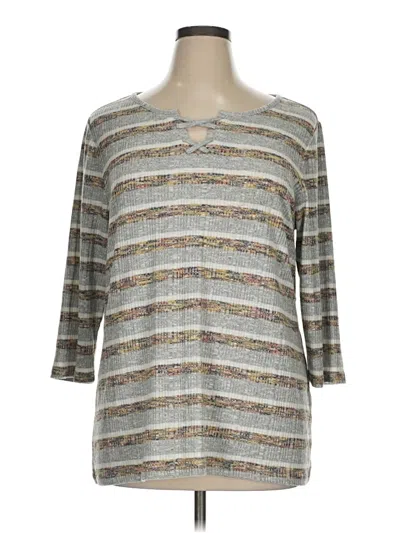 Pre-owned Cj Banks Pullover Sweater In Gray