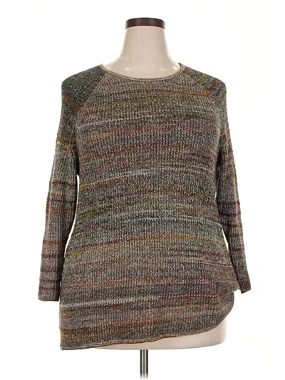 Pre-owned Cj Banks Pullover Sweater In Gray