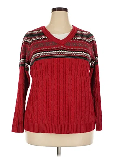 Pre-owned Cj Banks Pullover Sweater In Red