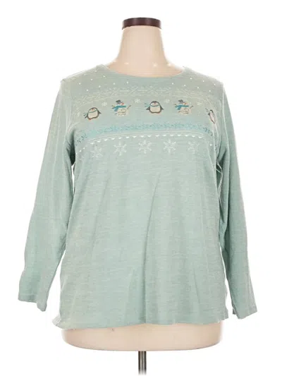 Pre-owned Cj Banks Pullover Sweater In Teal