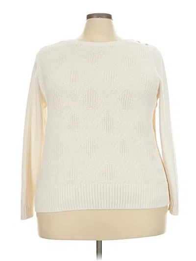 Pre-owned Cj Banks Pullover Sweater In White