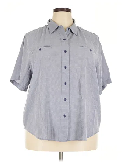Pre-owned Cj Banks Short Sleeve Blouse In Gray