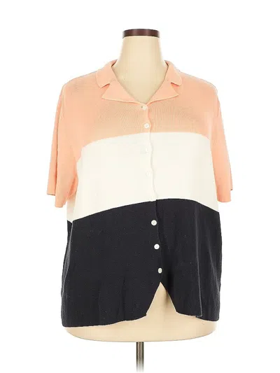 Pre-owned Cj Banks Short Sleeve Blouse In Orange