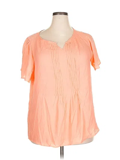 Pre-owned Cj Banks Short Sleeve Blouse In Orange