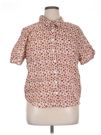 Pre-owned Cj Banks Short Sleeve Blouse In Orange