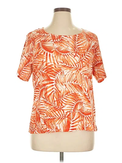 Pre-owned Cj Banks Short Sleeve Blouse In Orange