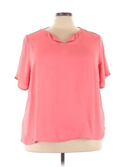 Pre-owned Cj Banks Short Sleeve Blouse In Pink