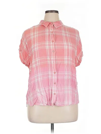 Pre-owned Cj Banks Short Sleeve Blouse In Pink