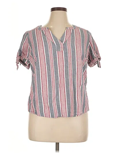 Pre-owned Cj Banks Short Sleeve Blouse In Pink