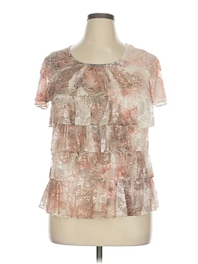 Pre-owned Cj Banks Short Sleeve Blouse In Pink