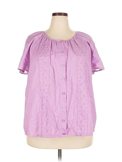 Pre-owned Cj Banks Short Sleeve Blouse In Purple