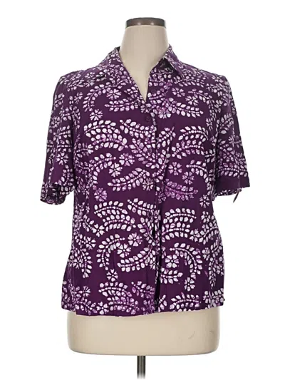Pre-owned Cj Banks Short Sleeve Blouse In Purple