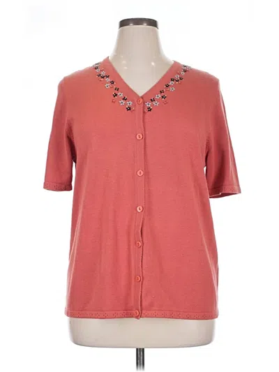 Pre-owned Cj Banks Short Sleeve Henley Shirt In Pink