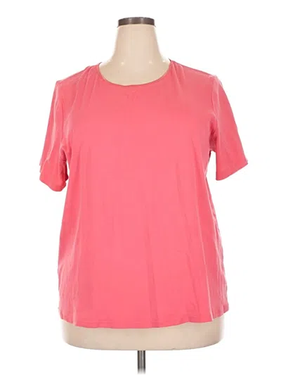 Pre-owned Cj Banks Short Sleeve Top Pink Crew Neck Tops