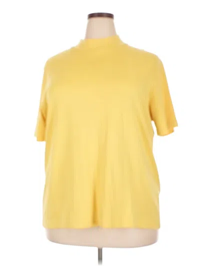 Pre-owned Cj Banks Short Sleeve Turtleneck In Yellow