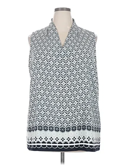 Pre-owned Cj Banks Sleeveless Blouse In Blue