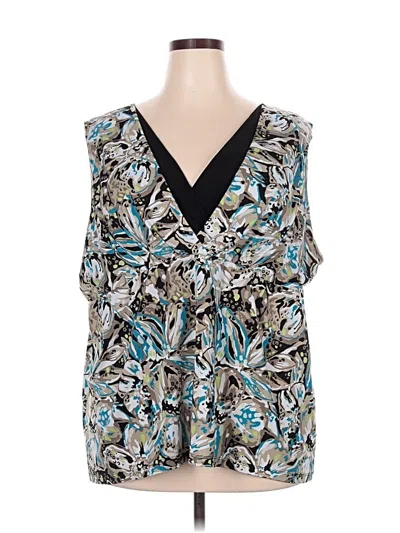 Pre-owned Cj Banks Sleeveless Blouse In Blue