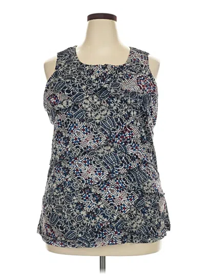 Pre-owned Cj Banks Sleeveless Blouse In Blue