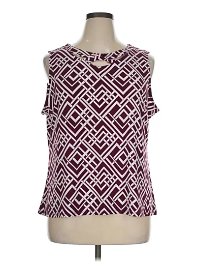 Pre-owned Cj Banks Sleeveless Blouse In Burgundy