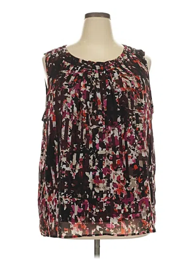 Pre-owned Cj Banks Sleeveless Blouse In Burgundy