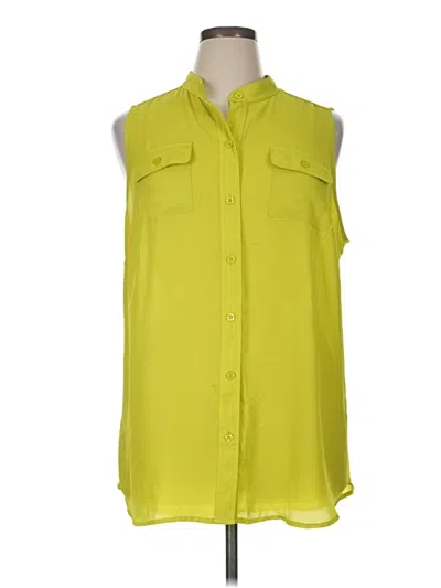 Pre-owned Cj Banks Sleeveless Blouse In Green