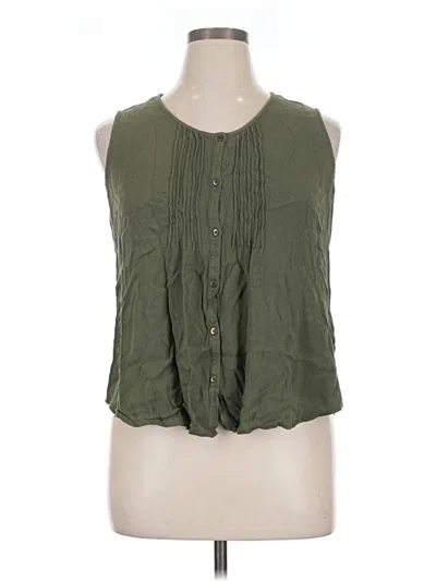 Pre-owned Cj Banks Sleeveless Blouse In Green