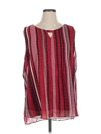 Pre-owned Cj Banks Sleeveless Blouse In Red