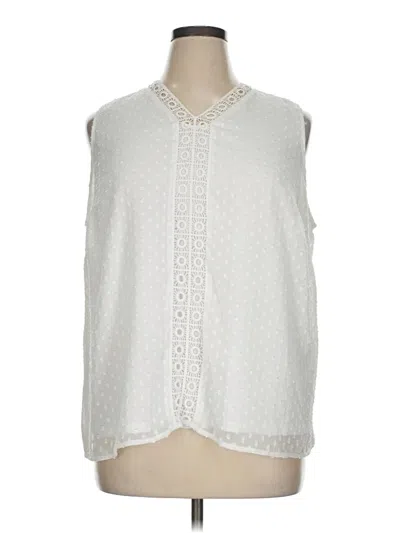 Pre-owned Cj Banks Sleeveless Blouse In White