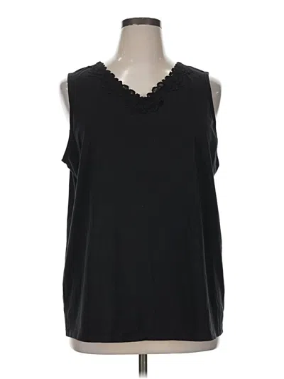Pre-owned Cj Banks Sleeveless Top Black V-neck Tops