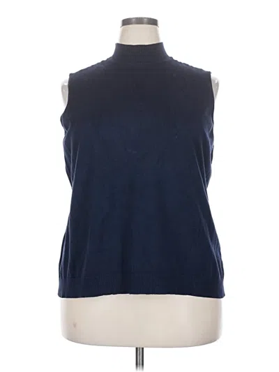 Pre-owned Cj Banks Sleeveless Top Blue Boatneck Tops