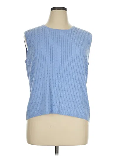 Pre-owned Cj Banks Sleeveless Top Blue Boatneck Tops